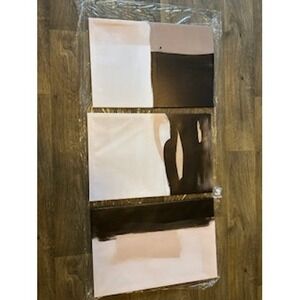 3 Pc Abstract Set with Black, Brown, Beige, and White